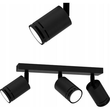 Schwarze Deckenleuchte, beweglich, LED-GU10-Spot, verstellbarer Strahler (1/5)