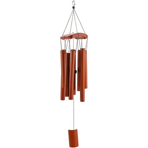 Carillon éolien en bois, cadeau simple, carillon en bambou pour décoration extérieure de maison ou de porche (1/4)