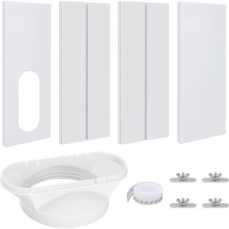 Kit de Fenêtre de Climatiseur Portable, Lot de 4 Bouchons de Climatisation Mobiles Réglables (1/5)