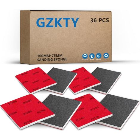 36 Stück Nass-Trocken Schleifschwämme Set P180-P2500 (1/5)