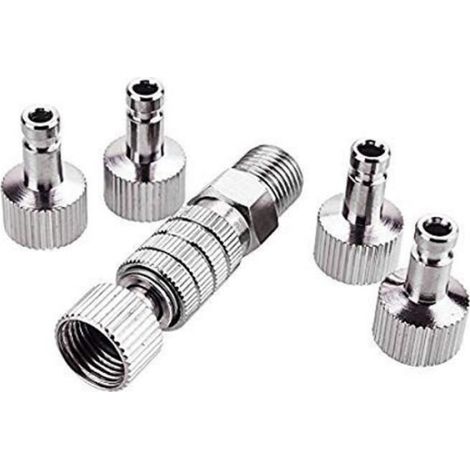 Adaptateur De Raccord De Déconnexion Rapide - Pour Aérographe - 5 Raccords Mâles 1-8 Pouces M-F (1/4)