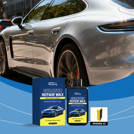 Autowachs zur Kratzerpflege, Autopolitur, Restaurierung, Lackpflege, Kratzerreparaturcreme – Wachs 100 g 1 + Schwamm 1 -- DE (1/5)