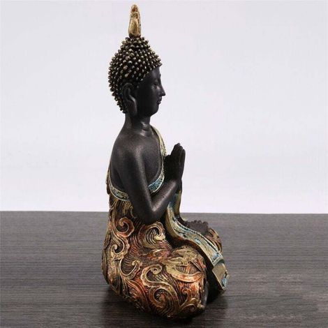 Statua thailandese in resina, realizzata a mano, buddismo, induismo, feng shui, statuetta per meditazione, decorazione, ornamento -Crezuo