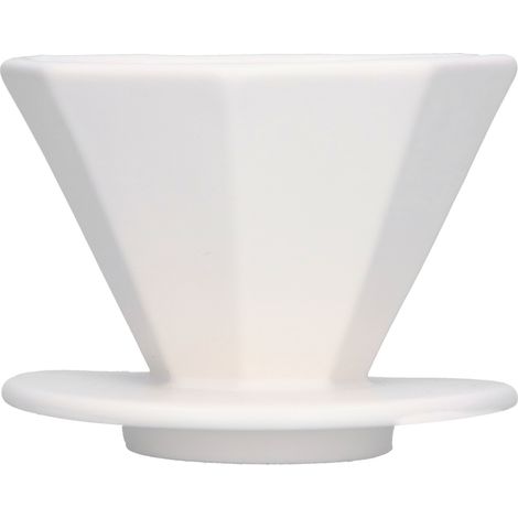 Weißer Keramik-Kaffeefilter, schlichtes und tragbares Design für die bequeme und zuverlässige Zubereitung von Filterkaffee. (1/5)