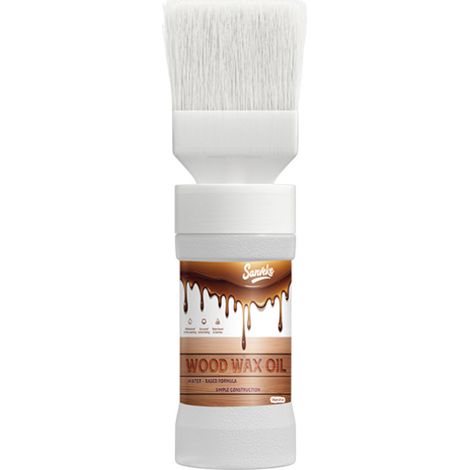 Huile de cire pour bois transparente, 120 g, avec pinceau, protection du bois, met en valeur le grain, pour meubles et planchers (1/5)