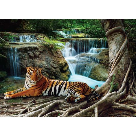 Tiger at waterfall, photo murale intissée, 155x110 cm, 1 part (1/3)