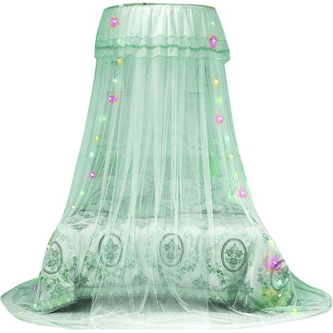 Moustiquaire ronde style princesse, rideau de lit (vert) (1/5)