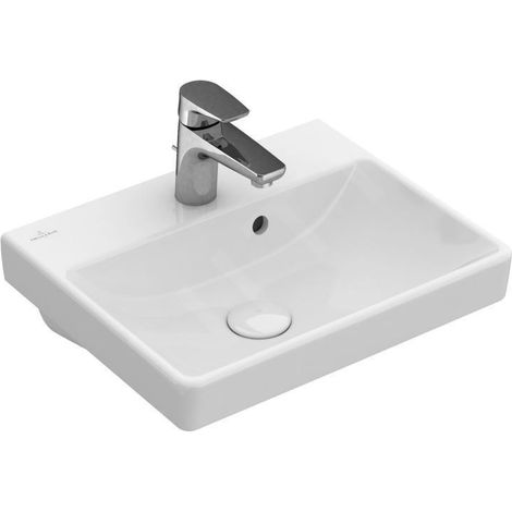 Vasque de lavage pour mains VB Avento 450x370mm rectangulaire 1HL. avec ÜL. Blanc Alpin cplus
