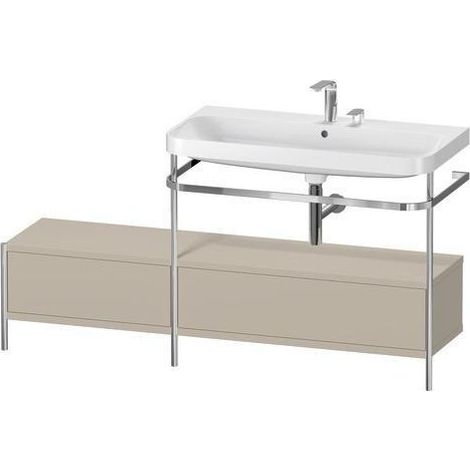 Ensemble lavabo HAPPY D.2 PLUS 1600x490mm sans trou de robinetterie, blanc brillant