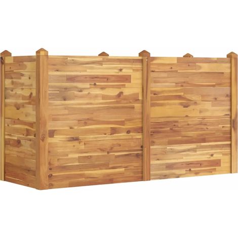 Aiuola rialzata da giardino impilabile per piante e fiori 160 x 60 x 84 cm stile naturale in legno di acacia 020047402