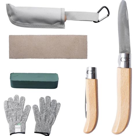 Schnitzmesser Kinder Set 5-teilig mit Holzgriff & Filztasche  Ab 6 Jahre