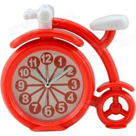 Trade Shop - Orologio Da Tavolo Analogico A Forma Di Bicicletta Bici Vintage Colorata -