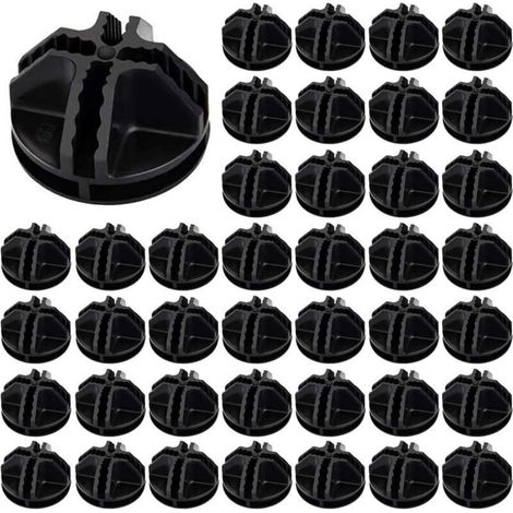40pcs Fils Cube Plastique ABS Connecteur Cube de Rangement Blanc Raccord Meuble de Rangement Raccord Meuble de Rangement Cube de Fil Modulaire Cube en Grille pour Étagère Casier de Rangement(Noir) (1/5)