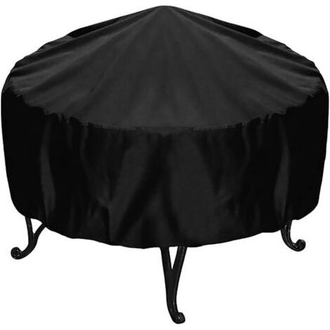 Housse de protection pour brasero rond noir étanche Oxford couverture pour brasero extérieur barbecue anti-poussière (diamètre 75 cm, hauteur 30 cm) (1/5)
