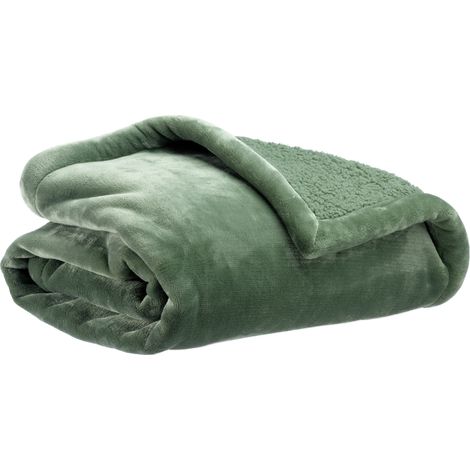 VIVARAISE - Jeté de lit Michka - Couvre-lit douillet double face en polyester, taille 240 x 220 cm, couleur beige amande (1/5)