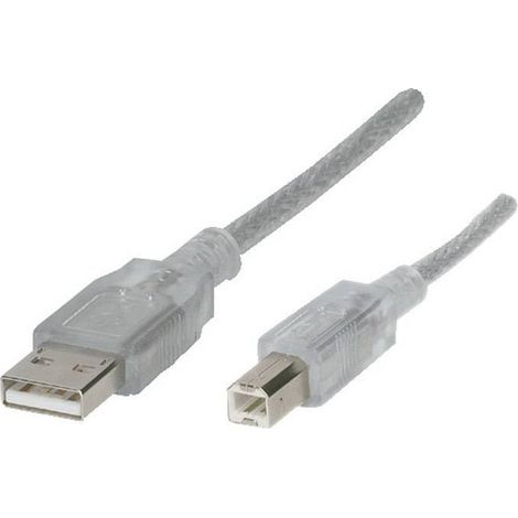 Renkforce Câble USB USB 2.0 USB-A mâle, USB-B mâle 5.00 m transparent RF-4538146 A807422