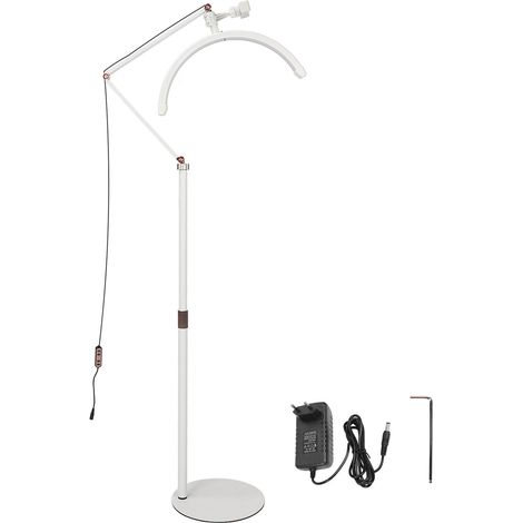 Lampadaire LED blanc demi-lune 20W orientable réglable avec rallonge, abat-jour en forme de cils, prise UE 100-240V (1/5)