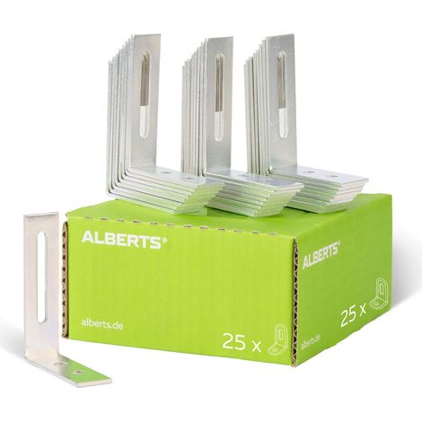 Équerre réglable – avec trou oblong – Passivée – 65 x 80 x 20 mm – Marque Alberts