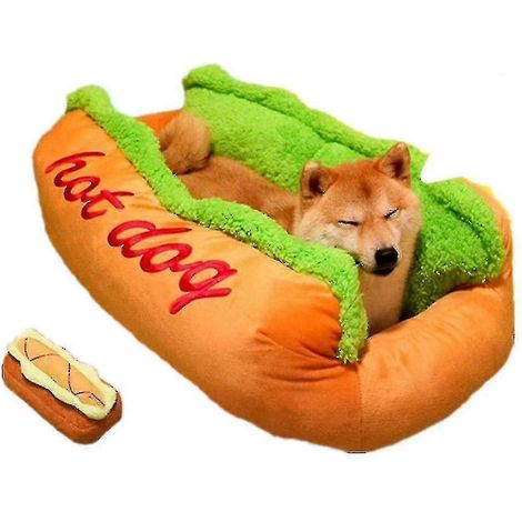 Lits en coton PP à motif hot-dog pour un sommeil profond chez les petits chiens (1/5)