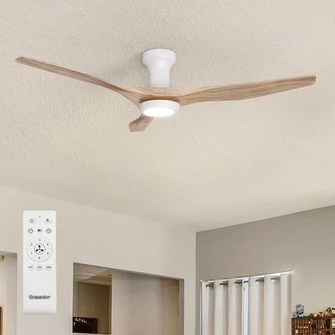Ventilateur de Plafond avec Lumière Silencieux, 126cm Lustre Ventilateur de Plafond, Moteur DC, 3 Couleurs LED Dimmable Mémoire 6 Vitesses Ventilateur Plafond pour Chambre Salon, Couleur bois (1/5)