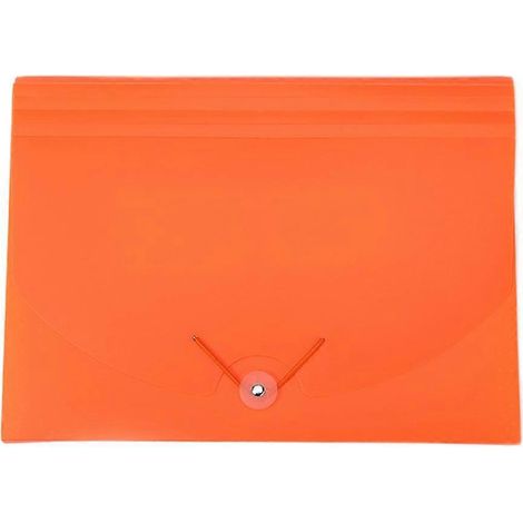 Classeur accordéon portable pour l'école et le bureau, porte-documents-33X24X3CM-Orange (1/4)