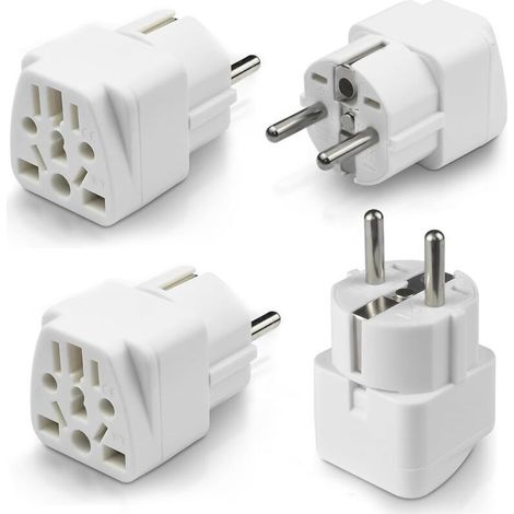 Universal Reisestecker Adapter Konvertierungsstecker Abgerundeter europäischer Standard 4St (1/4)