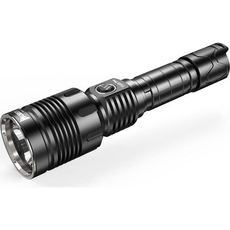 Linterna LED de largo alcance, T103W Pro, ultra potente, recargable, 508 m, 1280 lúmenes, 5 modos, XHP35, LED, táctica, impermeable, para acampar, senderismo, aventura (1/5)
