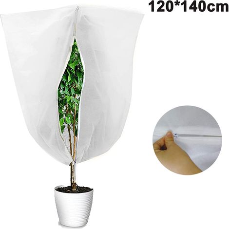 Housse de protection non tissée contre le gel pour plantes en pot et arbres fruitiers. Protection hivernale contre le froid et le vent. Fermeture éclair. (1/5)