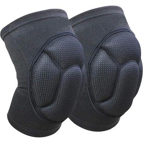 Lot de 2 genouillères de sport en mousse épaisse, protection pour les genoux, idéales pour le basketball. Elles sont dotées d'un cadre antidérapant et élastique, et constituent un équipement d'entraîn
