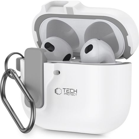 Gancio sottile Tech-protect per Apple AirPods 4, colore bianco (1/5)