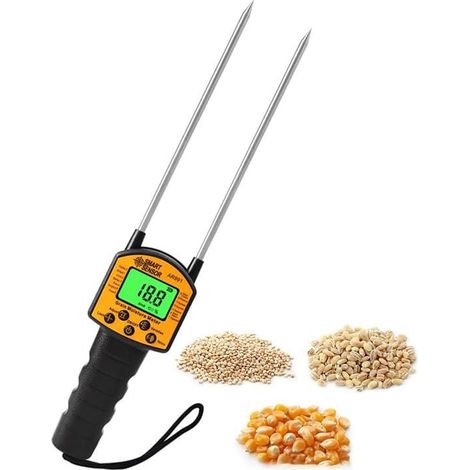 Testeur Humidité, Humidimètre Alimentaire, Humidimètre à Grains, Détecteur D'humidité D'aiguille en Acier Au Carbone pour Aliments, Hygromètre à Riz Portatif, pour blé, maïs, arachide, soja (1/5)