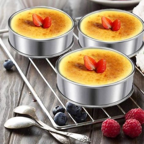 Cercle Tartelette,Cercle Patisserie, 6 pcs Moule AntiadhéSifs,Anneau de Mousse PerforéE pour Gateau,Cercles à Tarte Double Roulé (1/4)