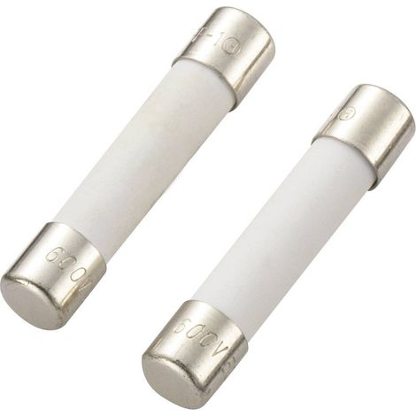 TRU COMPONENTS 702632 6FF-1 HOLLY Fusibile per multimetri (Ø x L) 6.35 mm x 31.8 mm 0.5 A 600 V Super rapido Contenuto