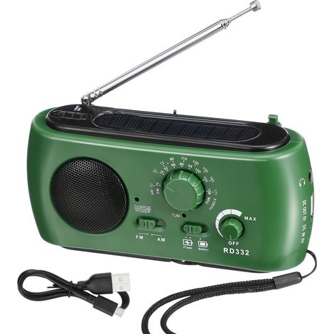 Générique Radio Solaire d'urgence Jack Écouteurs à Manivelle avec (1/5)