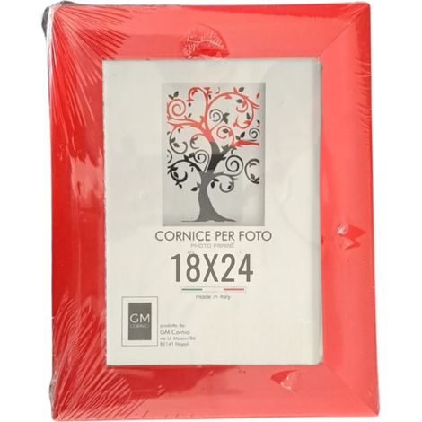 Cornice per foto in legno laccata 18x24 vari colori - Colore: Rosso