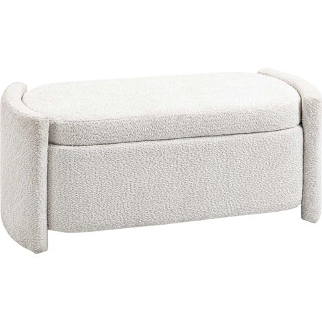 Banc de rangement, banc d'entrée, banc à chaussures, capitonné, 105 cm x 44 cm x 45,5 cm. Crème/Beige