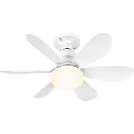 Ventilateur de plafond 50 cm avec lumière LED E27 – Télécommande – 6 pales silencieuses – Vitesses et couleurs réglables – Minuterie 1H/2H/4H (1/5)