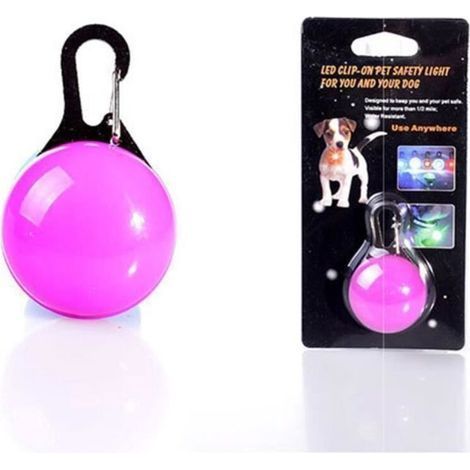 LED-Hundehalsband – Niedlich – Runder Anhänger – Wasserdicht – Rosa – Umweltfreundlich (1/4)