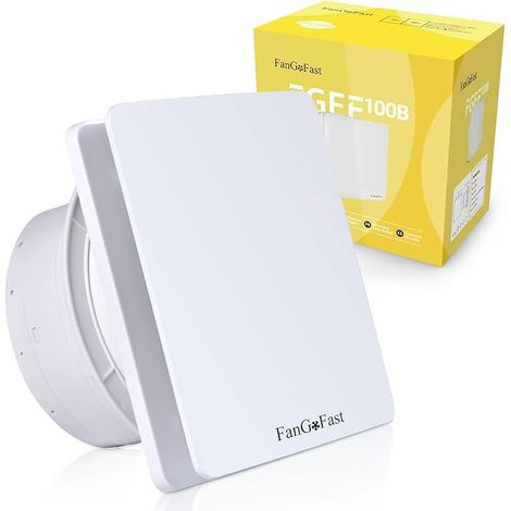 FanGoFast 100mm Ventilateur de Salle de Bain Silencieux Extracteur d'Air Blanc au Plafond et Montage Mural avec Clapet Anti-Rretour pour WC Cuisine Fenêtre Loft et Cave (1/5)