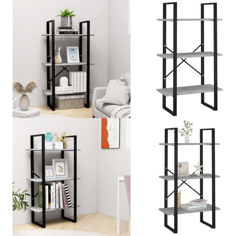 Étagère de rangement gris béton 60x30x105 cm bois d'ingénierie - Etagere De Rangement - Bibliothèque - Meuble De Rangement - Étagère Grise - Étagère Design - Home & Living (1/5)