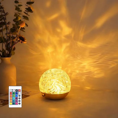 Projecteur LED de ciel étoilé, lumière ondulée, 16 couleurs, télécommande tactile/télécommande, lumière ondulée d'eau d'aurores boréales, convient pour chambre à coucher, fête (rond) (1/5)