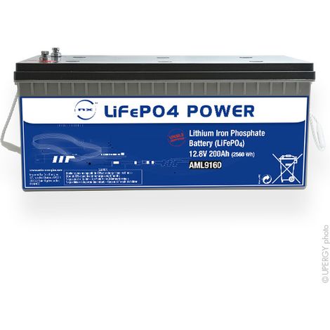 NX – Batterie Lithium Fer Phosphate 12.8V 200Ah – 2560Wh – Norme UN38.3 – Pour applications solaires et véhicules électriques
