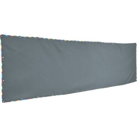 Balkonumrandung 75 x 300 cm - Farbe silbergrau mit Lichtband Bunt (1/3)