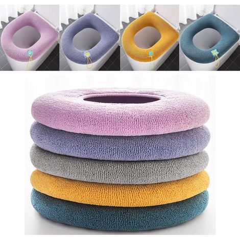5 coussins WC tissu doux, tapis salle de bain, couverture siège WC. (1/4)