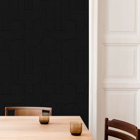 Papier peint intissé Mindful living 1005 x 52cm Noir (1/5)