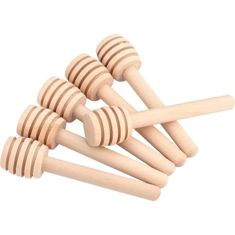 50 Pcs Ménagers en Bois Portable Mini Jam Pot à Miel Distributeur Collectionner remuer Rod Stick Mino Distribue Drizzle Miel 8CM Bois, (1/3)