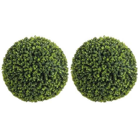 Boules d'eucalyptus artificielles 52 cm lot de 2, plantes décoratives anti-UV 1086 feuilles, usage intérieur et extérieur (1/5)