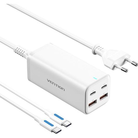 Cargador de Pared Vention FBSWG-EU/ 2xUSB Tipo-C/ 2xUSB/ 100W (1/2)