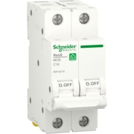 Schneider electric interruptor resi9 2p 16a 4500a curva c - r9f32216