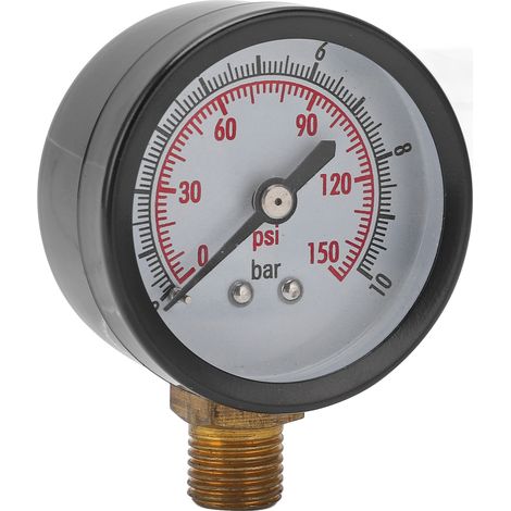 Manomètre vertical pour la surveillance et la mesure de la pression des liquides : 0 à 10 bar (0 à 150 psi), raccord G1/4 po (1/5)